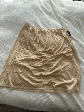 Beige A-Line Slip Skirt